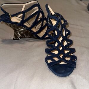 Prada- Really Great condition Navy Prada wedges